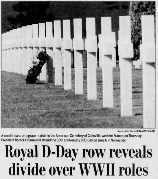 Royal D-Day row reveals divide over WWII roles